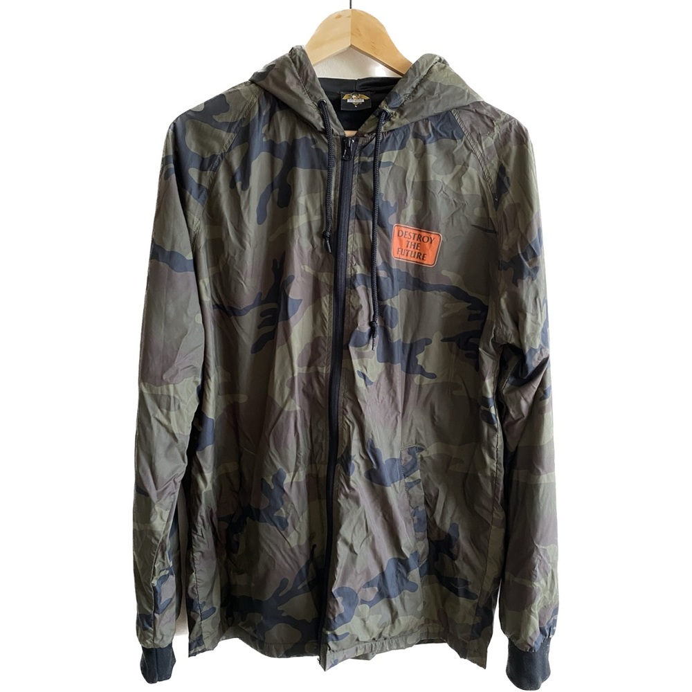 Loser Machine Hooded Coach Jacket/Wind Breaker Size L - Camouflage